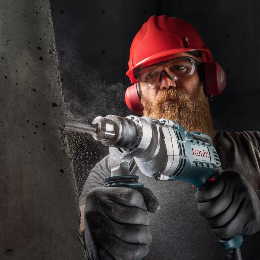 دریل ۱۳ میلی‌متر چکشی نیم تنه فلزی رونیکس ۲۲۹۰